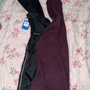 Columbia Black and Light Blue Hooded Jacket